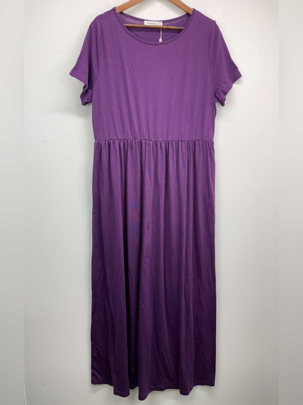Nemidor plus size 18 Women’s Purple Casual Short Sleeve Maxi Dress NWT